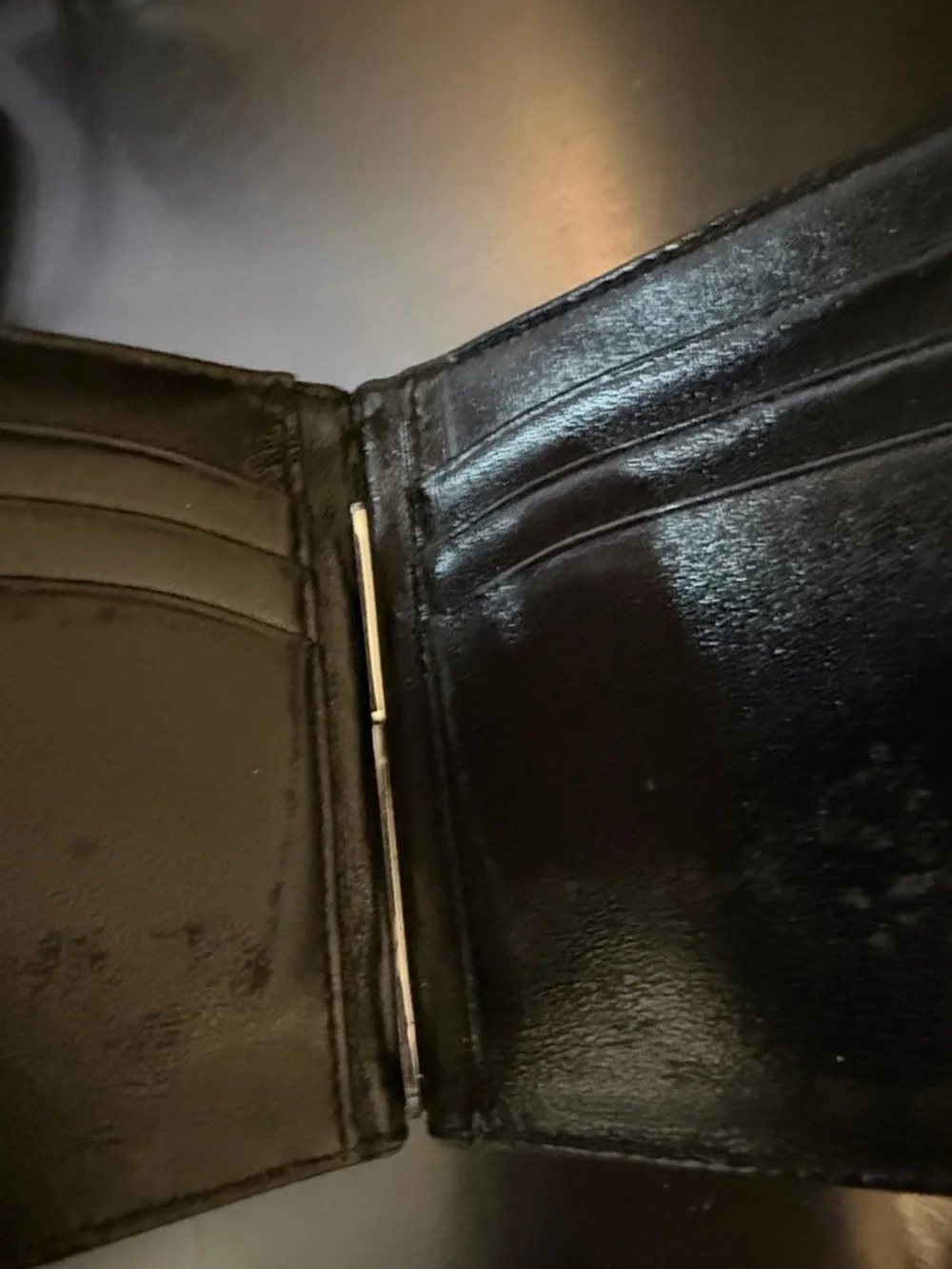 Montblanc Meisterstuck Wallet 6-cc Black Leather Bi-Fold Wallet.